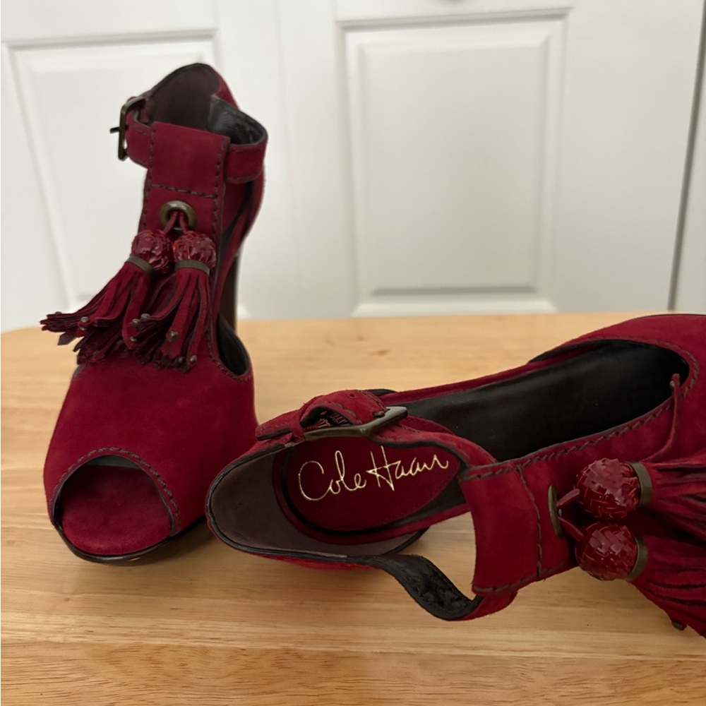 Cole Haan Nancy Air Platform Sandal. Size 6M. Zinfandel Suede Color - Picture 2 of 16